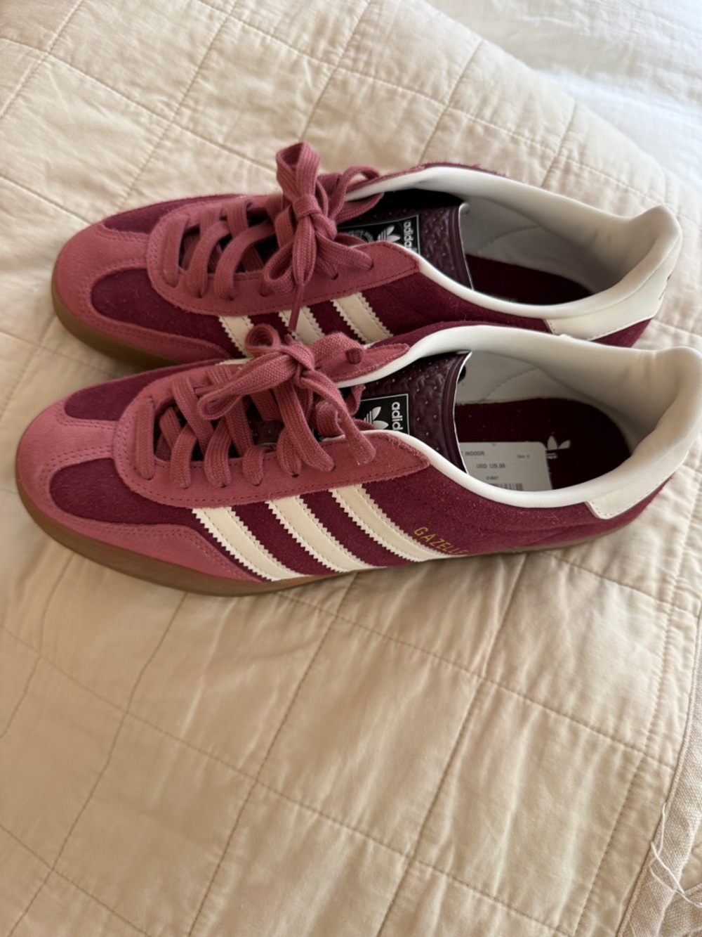 adidas Gazelle Women's Burgundy Suede Sneakers